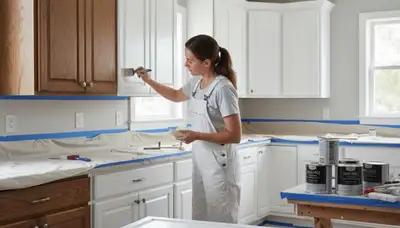 Cabinet painting in Tacoma, WA with durable moisture-resistant finish for kitchens