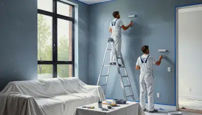 Interior house painters in Tacoma, WA prepping walls for a clean, fresh paint finish