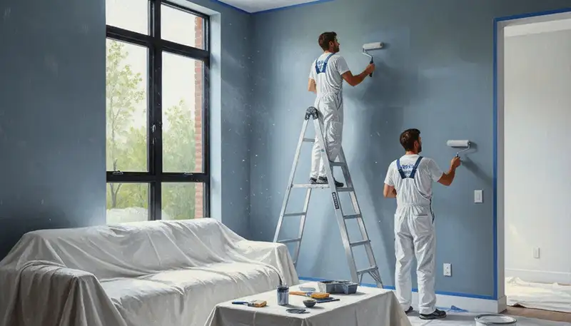Interior house painters in Tacoma, WA prepping walls for a clean, fresh paint finish