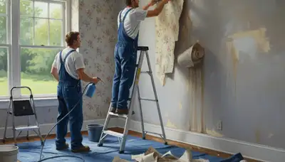 Wallpaper removal in Tacoma, WA by Tacoma Paint Pros, preparing walls for painting treatment
