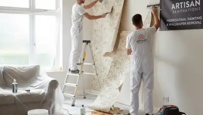 Wallpaper removal service in Tacoma, WA by Tacoma Paint Pros for smooth, paint-ready walls